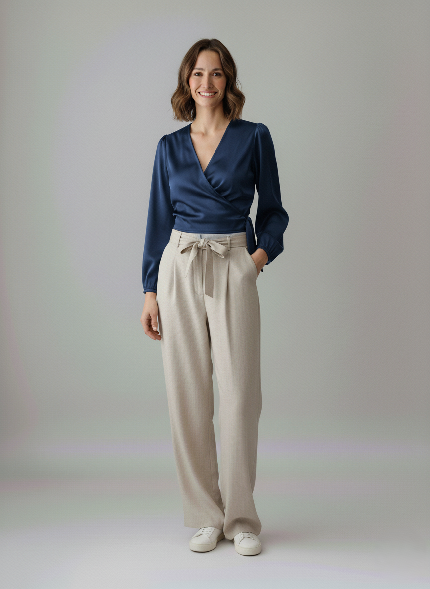 BLUSA CON SCOLLO A V COMBINATA