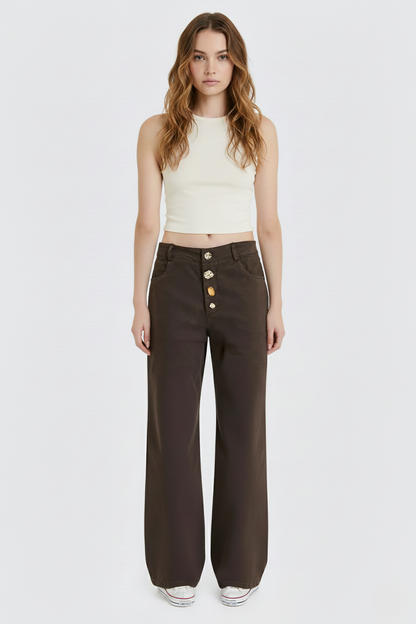 JEANS BOTTONI GIOIELLO PA25WZEP7791MOKA TWO WAY