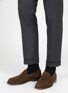 CALZE LUNGHE A COSTINA IN CALDO COTONE BLU