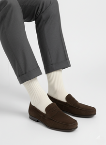 CALZE LUNGHE A COSTINA IN CALDO COTONE PANNA