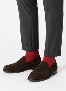 CALZE LUNGHE A COSTINA IN CALDO COTONE ROSSO