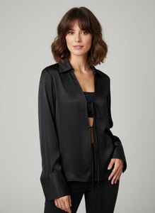 BLUSA APERTA IN RASO MOTEL