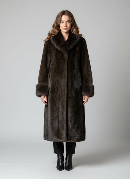 CAPPOTTO PELLICCIA 221MARRONE