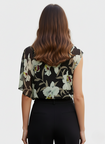 CAFTANO STAMPATO CON FONDO ASIMMETRICO