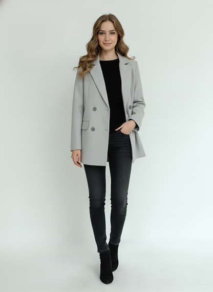 GIACCA DOPPIOPETTO CON BOTTONI RICOPERTI