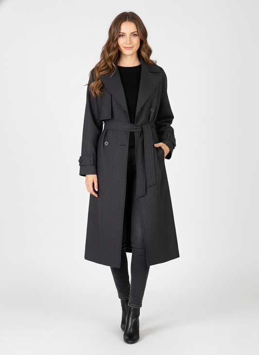 TRENCH IN POLIVISCOSA A QUADRETTI