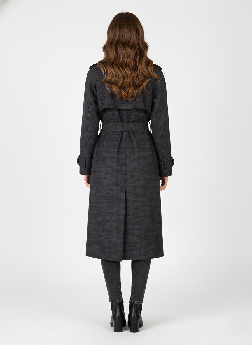 TRENCH IN POLIVISCOSA A QUADRETTI