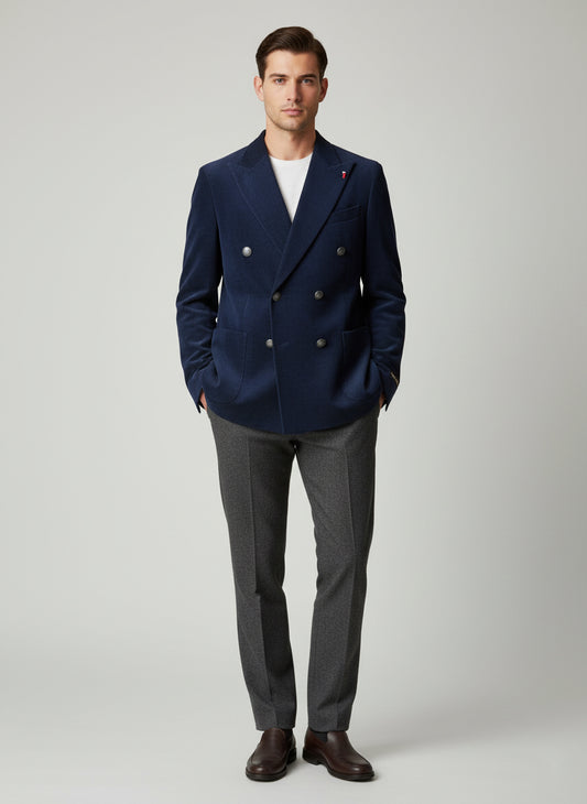 GIACCA IN VELLUTO MULISH HOUSTON GKS107 BLU