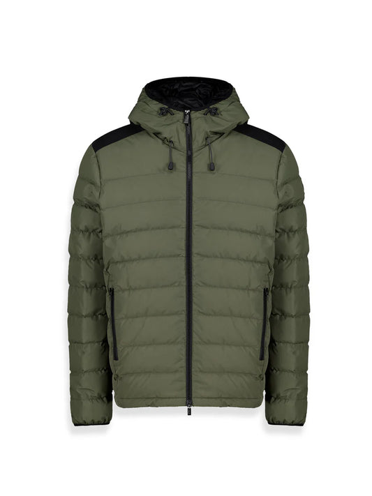 STEVENSON 2.0 – Piumino invernale verde militare con cappuccio