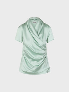 MAGLIA INCROCIATA CON SCOLLO INCROCIATO E SCHIENA IN JERSEY