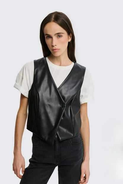 GILET ECOPELLE GI25WE1334NERO TWO WAY