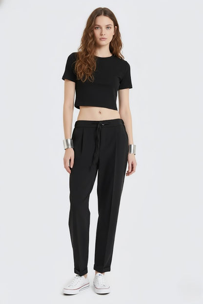 PANTALONE CON LACCIO PA25WRO57NERO TWO WAY