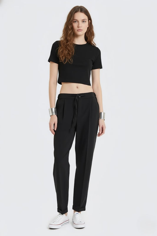 PANTALONE CON LACCIO PA25WRO57NERO TWO WAY